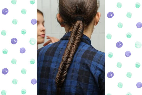 Inverted fishtail braid