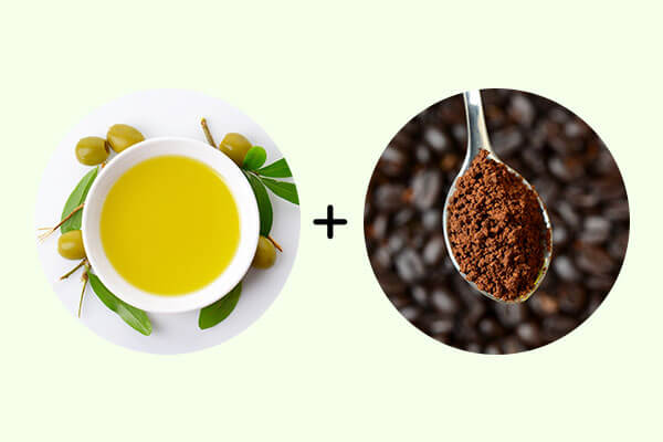 Coffee+olive oil lip scrub for flaky lips