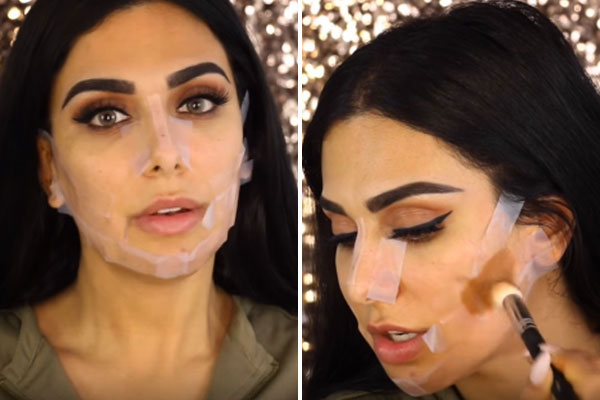 tape contouring trend for your face